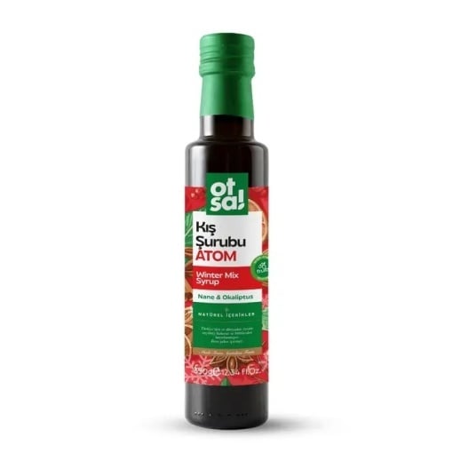 Amestec natural de sirop Atom Winter cu melasă de con de pin, ghimbir, echinacea și extracte din plante 350g