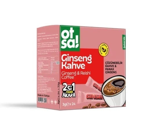 Cafea instant 2 in 1 ginseng și ciuperca rosie 3g x 24plicuri