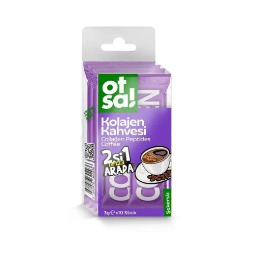 Cafea instant cu colagen 2 în 1 (fără zahăr) 3g x 10 plicuri