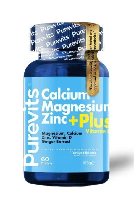 Calciu – Magneziu – Zinc – Vitamina D Plus, 60 Tablete Purevits