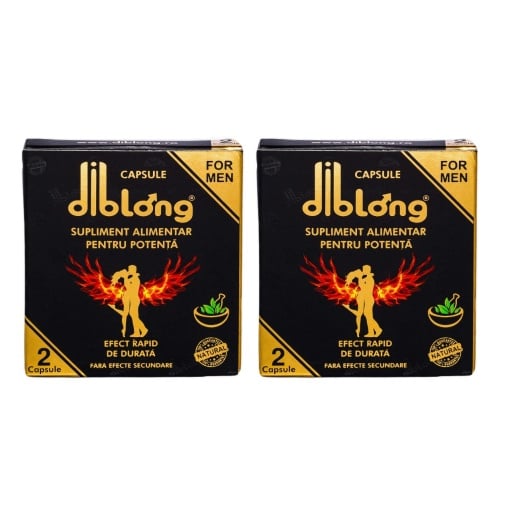 Capsule premium DIBLONG, pot ajuta la creșterea libidoului, potență, erecție, ejaculare precoce, 2 cutii x 2 capsule