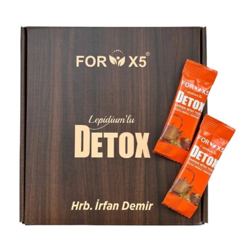 Ceai de slabit FOR X5 DETOX, Irfan demir cu aroma de lamaie,Holograma si plicuri in limba turca 30 plicuri x 4g.