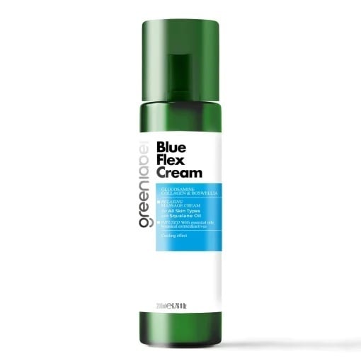 Cremă Blue Flex Greenlabel – Gel de corp cu cartilaj de rechin, glucozamină și MSM, 200 ml