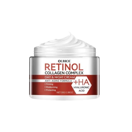 Crema cu colagen si complex de retinol coreean, hidratanta avansata pentru zi si noapte cu vitamina C si acid hialuronic, anti-imbatranire si control al acneei pentru barbati si femei 30g, sigura pentru toate tipurile de piele