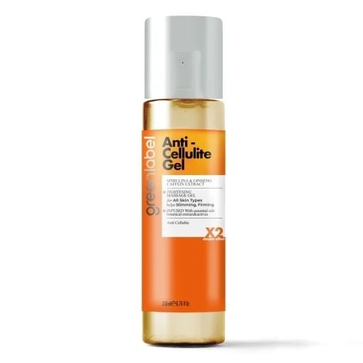 Gel Anticelulitic Greenlabel - Gel de corp pentru fermitate și slăbire cu extract de spirulină și cafeină 200 ml