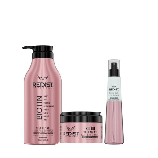 KIT PROMO: 3 REDIST PENTRU VOLUM CU BIOTINA (Sampon 500 ML, Masca 250 ML,Balsam bifazic 225 ml)