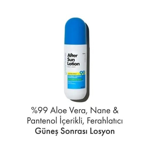 Loțiune după soare Greenlabel 99% Aloe Vera cu Mentă și Pantenol – hidratare intensă și efect revigorant, 200 ml