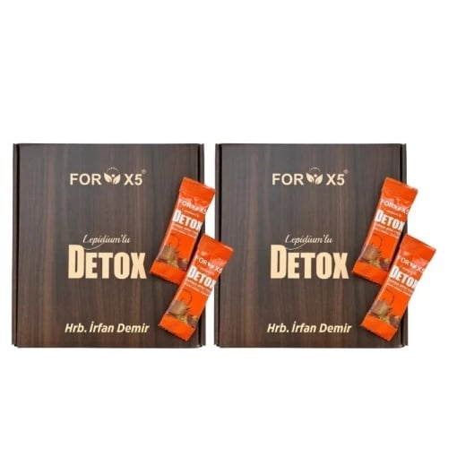 Pachet promo: 2 x Ceai de slabit FOR X5 DETOX, Irfan demir cu aroma de lamaie,Holograma si plicuri in limba turca 30 plicuri x 4g.
