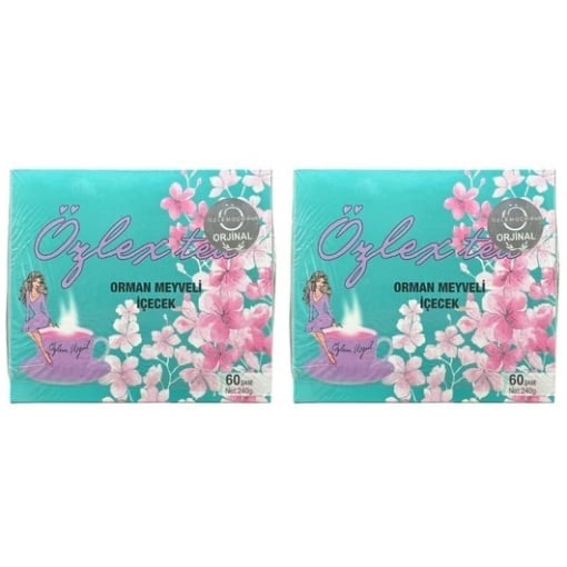Pachet Promo – 2 x Ceai de Slăbit Ozlex Turcesc Detox, Aromă Fructe de Pădure, 60 Plicuri, Original cu Hologramă