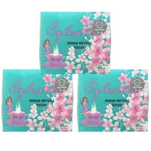 Pachet Promo – 3 x Ceai de Slăbit Ozlex Turcesc Detox, Aromă Fructe de Pădure, 60 Plicuri, Original cu Hologramă