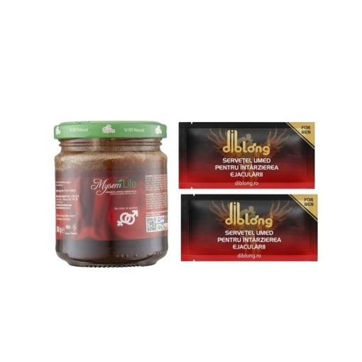 Pachet promo : Magiun turcesc afrodisiac Themra unisex – My Life 240g + Servetel premium DIBLONG Delay Towel, poate contribui la întârzierea ejaculării și la prelungirea actului sexual, 2 buc
