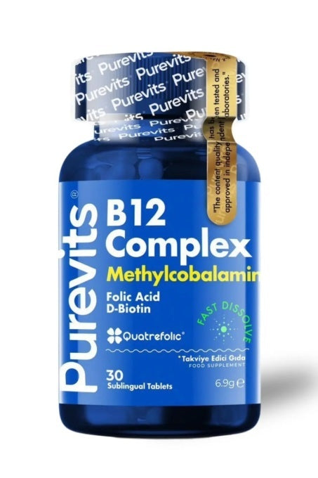 PUREVITS B12 Complex METHYLCOBALAMIN– Acid Folic – Biotin – 30 Tablete Sublinguale