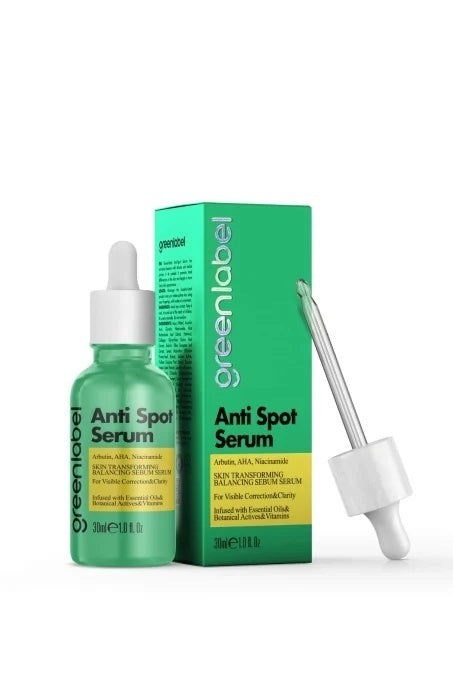 Ser Anti Pete Greenlabel cu Arbutin, AHA si Niacinamida – Corectare Pete Pigmentare, Reglare Sebum, Ten Luminos,30 ml