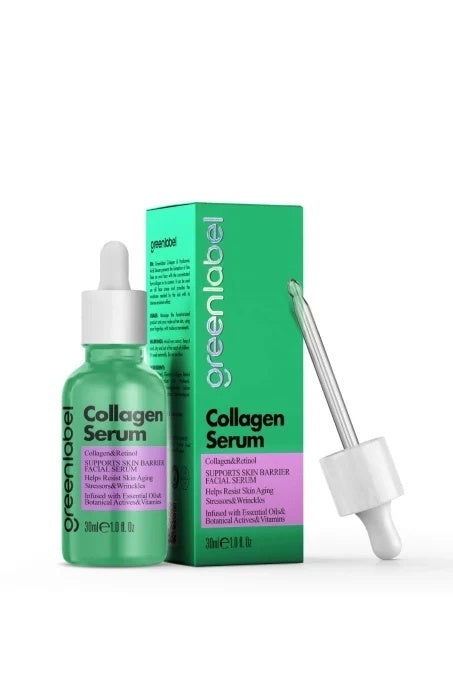 Ser Facial cu Colagen Greenlabel, Retinol & Acid Hialuronic, Anti-Rid si Hidratare Intensa, 30 ml