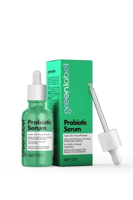 Ser Facial Probiotic Greenlabel cu Otet de Mere, Squalane si Acid Hialuronic – Hidratare & Regenerare, 30 ml