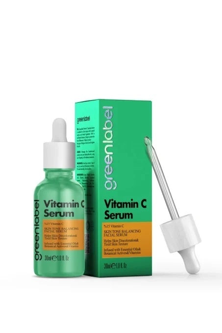 Ser Vitamina C 15% Greenlabel 30 ml – Iluminare Ten, Anti-Pete, Anti-Imbatranire, Cu Acid Hialuronic