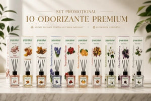 Set de 10 Odorizante de camera Greenlabel diferite arome . Red Diffuser Greenlabel cu betisoare 100ML